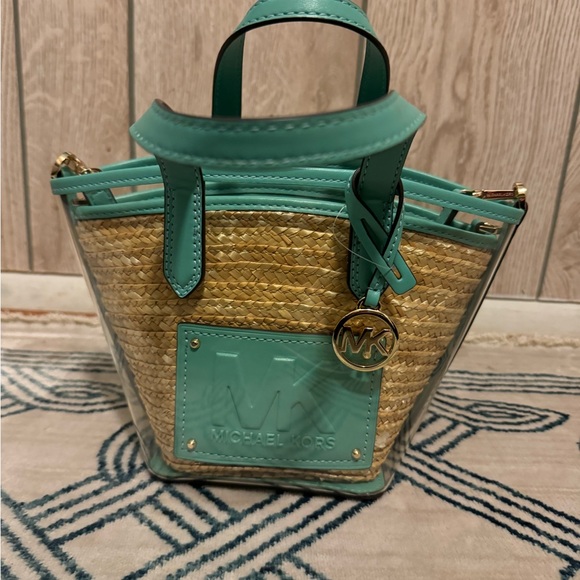 Michael Kors Kimber 2 in 1 Beach Tote Bag in Seagram - Picture 3 of 6